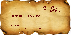 Hlatky Szabina névjegykártya